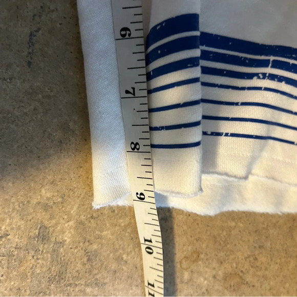 White summer lounge fleece shorts - pull on style Bermuda length summer print - Picture 9 of 9